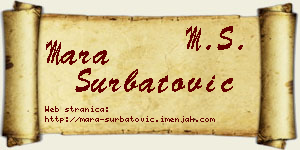 Mara Šurbatović vizit kartica